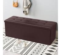 Panca ottomana pieghevole in pelle con coperchio, elegante scatola portaoggetti per giocattoli, poggiapiedi, cassapanca imbottita da ingresso, perfetta per scarpe e decorazioni per la casa