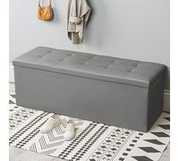 Panca ottomana pieghevole in pelle con coperchio, elegante scatola portaoggetti per giocattoli, poggiapiedi, cassapanca imbottita da ingresso, perfetta per scarpe e decorazioni per la casa