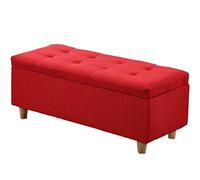 Panca ottomana pieghevole, in tessuto di lino, con poggiapiedi, per camera da letto, soggiorno, corridoio, 60 x 40 x 40 cm, multifunzione, per la casa