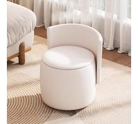 Panca ottomana rotonda con schienale, moderna, imbottita, per camera da letto, sala trucco, soggiorno, poggiapiedi e panca portaoggetti inclusa