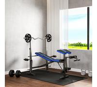 Panca Palestra e Panca Pesi Multifunzione Regolabile 175x139x127 cm Nero DecHome