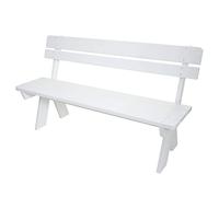 Panca panchina 3 posti da esterno HWC-L66 legno massello 148cm bianco