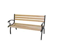 Panca Panchina poltrona leggera in ghisa bronzata con assi in legno naturale