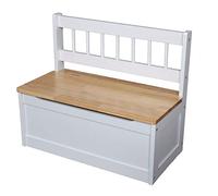 Panca per bambini in legno, colore bianco/naturale, 60 x 50 x 30 cm, per bambini