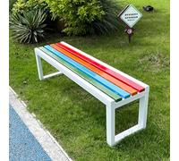 Panca per esterni, resistente alle intemperie, design senza schienale per giardino, balcone, portico, parco, cortile, patio, terrazza, prato