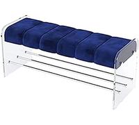 Panca per Ingresso Premium Panca scarpiera, Panca per riporre Scarpe in Acrilico Panca Moderna per l'estremità del Letto, Comoda Imbottitura, Velluto Blu, 120X40X45Cm(47X16X18 Pollici)