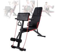 Panca per Manubri Regolabile, Sedia Fitness Multifunzionale, 6-in-1 per Curl, Panca Addominali, Sedia Romana, 7 Posizioni Schienale, Pieghevole, 300kg, Gym Casa