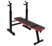 VidaXL Panca per pesi Nero 126,5 x 67 x 111 cm, Palestra in casa, panca pesi pieghevole, attrezzo regolabile per bodybuilding, inclinata, declinata, per i muscoli