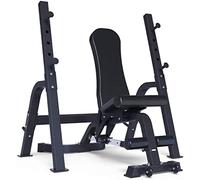 Panca per pesi regolabile, multifunzione con manubri e squat rack per allenamento completo, attrezzatura da palestra a casa