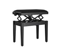 Panca per pianoforte Gewa Deluxe Autolift con comoda regolazione in altezza, legno massello, nero opaco, rivestimento della seduta in vinile nero