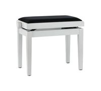 Panca per pianoforte GEWA Deluxe, in legno massiccio, regolabile in altezza, bianco opaco