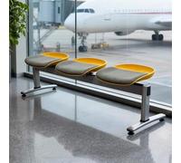 Panca per Sala Attesa, Panchina per Reception Aeroporto con Cuscino, Mobilier di Hall & Sedie d'Aspetto per Ufficio, Banca, Ospedale, Scuola e Parrucchiere(Yellow,150*51*49cm/59*20*19in)