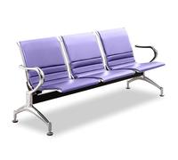 Panca per sala d'attesa a 3 posti, con braccioli, in pelle PU, per ufficio, ospedale, salone, barbiere