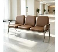 Panca per sala d'attesa, sedie da ricevimento in pelle PU resistente con gambe e braccioli solidi, mobili robusti per ufficio, salone e clinica, soluzione per posti a sedere a 3 posti