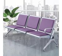Panca per Sala D'attesa, Sedie per Reception Resistenti, Sedie per Hall a 3 Posti con Comode Sedute, Mobili per Sala D'attesa per Aeroporti, Aziende, Ospedali, Mercati, Saloni, Barbieri(Purple)