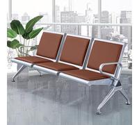 Panca per Sala D'attesa, Sedie per Reception Resistenti, Sedie per Hall a 3 Posti con Comode Sedute, Mobili per Sala D'attesa per Aeroporti, Aziende, Ospedali, Mercati, Saloni, Barbieri(Brown)