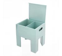 Panca per scarpe con coperchio pieghevole, scomparto estraibile 36 x 30 cm, seduta antiscivolo in ABS, maniglie laterali, sgabello multifunzionale per ingresso bagno, blu mare