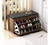 Panca per scarpe con cuscino in PU, 1 scomparto superiore ribaltabile e 1 ripiano laterale divisorio regolabile per ingresso scarpa nizer elegante e funzionale 60 x 30 x 50 cm