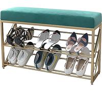 Panca per scarpe d'ingresso Pesca di stoccaggio Fine della panca per scarpe a 2 livelli con scaffali a maglie da deposito con sedile per ingresso, soggiorno, corridoio, carico fisico (colore: