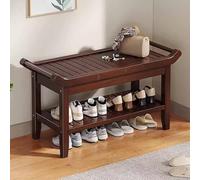 Panca per scarpe in bambù marrone con scarpone a 2 livelli-ideale per l'ingresso, corridoio, camera da letto | Metti di deposito per la casa e comodi posti a sedere per il cambiamento delle scarpe
