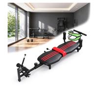 Panca per stretching schiena, Tavolo trazione decompressione spinale | Trazione regolabile, rulli imbottiti, cinghie fissaggio, allevia tensione dorsale, con ruote