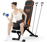 Panca pesi da allenamento regolabile esercizio completo del corpo con fasce di resistenza sollevamento pesi Sit-up Home Gym allenamenti panca pesi Black Orange