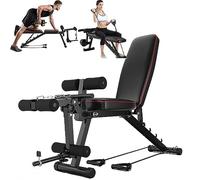 Panca Pesi Xiaoxu Pieghevole Regolabile Multifunzione con 5 Posizioni e 2 Cinghie per Allenamento in Palestra o all'Aperto