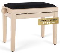 Panca Pianoforte Sgabello Tastiera Panchetta Sedia Altezza Regolabile Crema Matt