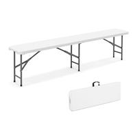 Panca Pieghevole For Esterni, Panca Portatile Pieghevole A Metà Con Maniglia Di Trasporto Con Blocco Di Sicurezza, Seduta Facile Da Riporre For Interni Ed Esterni, For Picnic In Giardino(White)