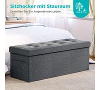 Panca pieghevole Oak & Tea con spazio di archiviazione, 3 inserti interni e tasche laterali, peso fino a 300 kg, 110x38x38 cm