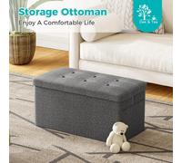 Panca pieghevole Oak & Tea con spazio di archiviazione, 3 inserti interni e tasche laterali, peso fino a 300 kg, 76x38x38 cm