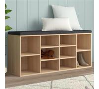 Panca Porta Oggetti Multiuso con Cuscino in Ecopelle 104 x 29.5 H 49cm Beige
