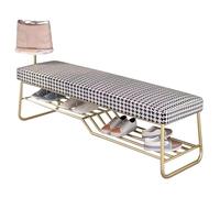 Panca porta scarpe da fattoria, panca imbottita con scarpiera e vassoio in marmo per camera da letto, soggiorno, fango, soluzione organizzativa elegante e funzionale