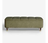 Panca Porta Scarpe Moderna in Tessuto di Lino,Panca da Camera da Letto con Contenitore,Cassapanca con Coperchio Ribaltabile Poggiapiedi per Divano(Groen,80cm)