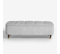 Panca Porta Scarpe Moderna in Tessuto di Lino,Panca da Camera da Letto con Contenitore,Cassapanca con Coperchio Ribaltabile Poggiapiedi per Divano(Light Grey,100cm)