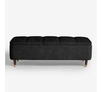 Panca Porta Scarpe Moderna in Tessuto di Lino,Panca da Camera da Letto con Contenitore,Cassapanca con Coperchio Ribaltabile Poggiapiedi per Divano(Black,80cm)