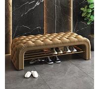 Panca porta scarpe, moderna panca da ingresso imbottita in velluto con design trapuntato con bottoni, comoda panca da letto per una lussuosa decorazione domestica e organizzare le scarpe