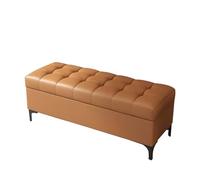 Panca portaoggetti arancione con seduta imbottita e scarpiera per camera da letto e soggiorno, 100 cm, elegante soluzione per riporre oggetti