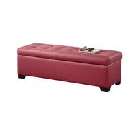 Panca portaoggetti capitonnè per Camera da Letto, Panca Imbottita ai Piedi del Letto con Piano Ribaltabile, Panca con contenitori e posti a Sedere per Soggiorno, Ingresso,Rosso,80x45x40cm