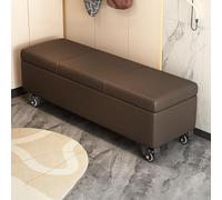 Panca portaoggetti con ruote, colore grigio chiaro, pouf imbottito per ingresso, soggiorno, comodino, soluzione di archiviazione elegante e funzionale