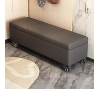 Panca portaoggetti con ruote, imbottita, per ingresso, soggiorno o comodino, elegante e funzionale, colore: grigio chiaro