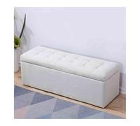 Panca portaoggetti con seduta imbottita ottomana, scarpiera, per soggiorno, corridoio, camera da letto, panca (bianco, 120 x 40 x 40 cm), mobili moderni per la casa