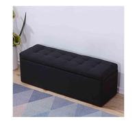 Panca portaoggetti con seduta imbottita, scarpiera per soggiorno, corridoio, camera da letto, nero, 60 x 40 x 40 cm, mobili multifunzionali.