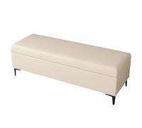 Panca portaoggetti con seduta per soggiorno e camera da letto, 160 cm, poggiapiedi in pelle bianca, elegante ottomana con spazio nascosto, versatile decorazione per la casa, disponibile in diversi
