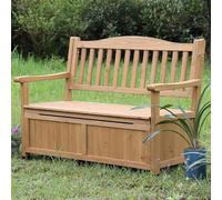 Panca portaoggetti da esterno resistente alle intemperie con schienale e braccioli, elegante seduta da giardino per balcone, cortile e terrazza, panca gialla da parco per riporre il patio