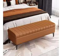 Panca portaoggetti di alta qualità, pouf imbottito da ingresso, 130 cm, marrone, per camera da letto, non richiede montaggio, mobili eleganti e funzionali per la casa