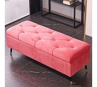 Panca portaoggetti di lusso, moderna, imbottita, per camera da letto e ingresso, rosa, 100 x 45 x 45 cm, elegante con spazio nascosto