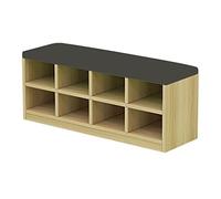 Panca portaoggetti e scarpiera, grande capacità, divano imbottito con barriera di sicurezza, per attività al chiuso, facile da pulire (nero, 100 x 30 x 40 cm)