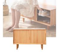 Panca portaoggetti e scarpiera in legno massello, multifunzionale, organizer ottomano per camera da letto, soggiorno, corridoio, elegante scarpiera per porta d'ingresso e armadio (80 cm)
