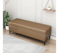 Panca portaoggetti extra lunga in finta pelle, rettangolare, per ingresso e camera da letto, supporta 136 kg, elegante alternativa al tavolino da caffè, perfetta per bambini e adulti